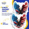 American Eagle Magnets - Patriotic Bald Eagle - USA Flag Art - 2 Pack - 5" Wide Design - Sticks to Fridges, Lockers, Toolboxes & More - Made in USA - AQM3071 view 4