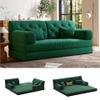 5-in-1 Folding Convertible Sofa Bed, Loveseat Sleeper with Pull-Out Bed, Floor Sofa Modular Futon Couch, 79" Oversized Corduroy Upholstered Boneless Couch for Living Room, Bedroom, Lounge, Green-C view 1