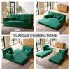 5-in-1 Folding Convertible Sofa Bed, Loveseat Sleeper with Pull-Out Bed, Floor Sofa Modular Futon Couch, 79" Oversized Corduroy Upholstered Boneless Couch for Living Room, Bedroom, Lounge, Green-C view 3