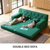 5-in-1 Folding Convertible Sofa Bed, Loveseat Sleeper with Pull-Out Bed, Floor Sofa Modular Futon Couch, 79" Oversized Corduroy Upholstered Boneless Couch for Living Room, Bedroom, Lounge, Green-C view 4