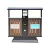CFGH6FDF Outdoor Outdoor Retro Classified Trash Can Public Area Imitation Wood Metal Rubbish Bin Outside Bin view 1