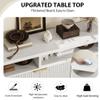 65.8 Inch Modern Fluted Sideboard Cabinet 4-Door Storage Buffet with Adjustable Shelves, Versatile Organizer for Dining Room, Living Room, Entryway, Retro White view 3