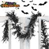 3Pcs Faux Eucalyptus Garland Plants 6ft/pcs Realistic Fake Hanging Greenery Vine Plastic Ivy for Wall Decor, Wedding, Party, Indoor/Outdoor Hanging Plant (Black) view 3