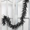 3Pcs Faux Eucalyptus Garland Plants 6ft/pcs Realistic Fake Hanging Greenery Vine Plastic Ivy for Wall Decor, Wedding, Party, Indoor/Outdoor Hanging Plant (Black) view 4