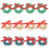 ABOOFAN 12pcs Mini Christmas Wreath Ornament Small Wreath with Bow for Crafts Dollhouse Accessories Christmas Tree Hanging Decor view 1
