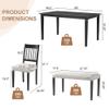 anwickjeff Dining Room Table for 6 Pieces, Farmhouse Kitchen Tables Set for 6 with 4 Chairs & Bench, Wooden Rectangular Table for Dining Room (Grey) view 2