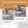 anwickjeff Dining Room Table for 6 Pieces, Farmhouse Kitchen Tables Set for 6 with 4 Chairs & Bench, Wooden Rectangular Table for Dining Room (Grey) view 4