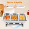 LARIDEN Chafing Dishes for Buffet, 7.5L 3 Pack Chafing Dish High Grade Stainless Steel Chafer,Stacking Design to Easy Storage for Wedding, Parties, Banquets, and Catering view 2