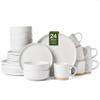 Famiware Milkyway 24-Piece Dinnerware Set with Mugs, White view 1