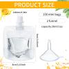 Seeloowy 100 Pcs Plastic Pouches Bulk Clear Juice Bags Squeeze Pouches Plastic Leak Proof Bags with Funnel for Party Favors (1 oz) view 2