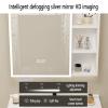 LED Medicine Cabinet bathroom with Lights,Smart Aluminum Storage Wall Cabinet with anti fog mirror,360 LED Lighted Vanity Mirror with Makeup organizer,Paper holder(White,50*13*68cm/19.7*5.1*26.8in) view 2