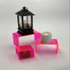 Tiered Acrylic Display Risers 3pc Set (3", 4", 5") Cube Stands for Crafts, Collectibles & Decor (Neon Pink) view 3