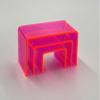 Tiered Acrylic Display Risers 3pc Set (3", 4", 5") Cube Stands for Crafts, Collectibles & Decor (Neon Pink) view 4