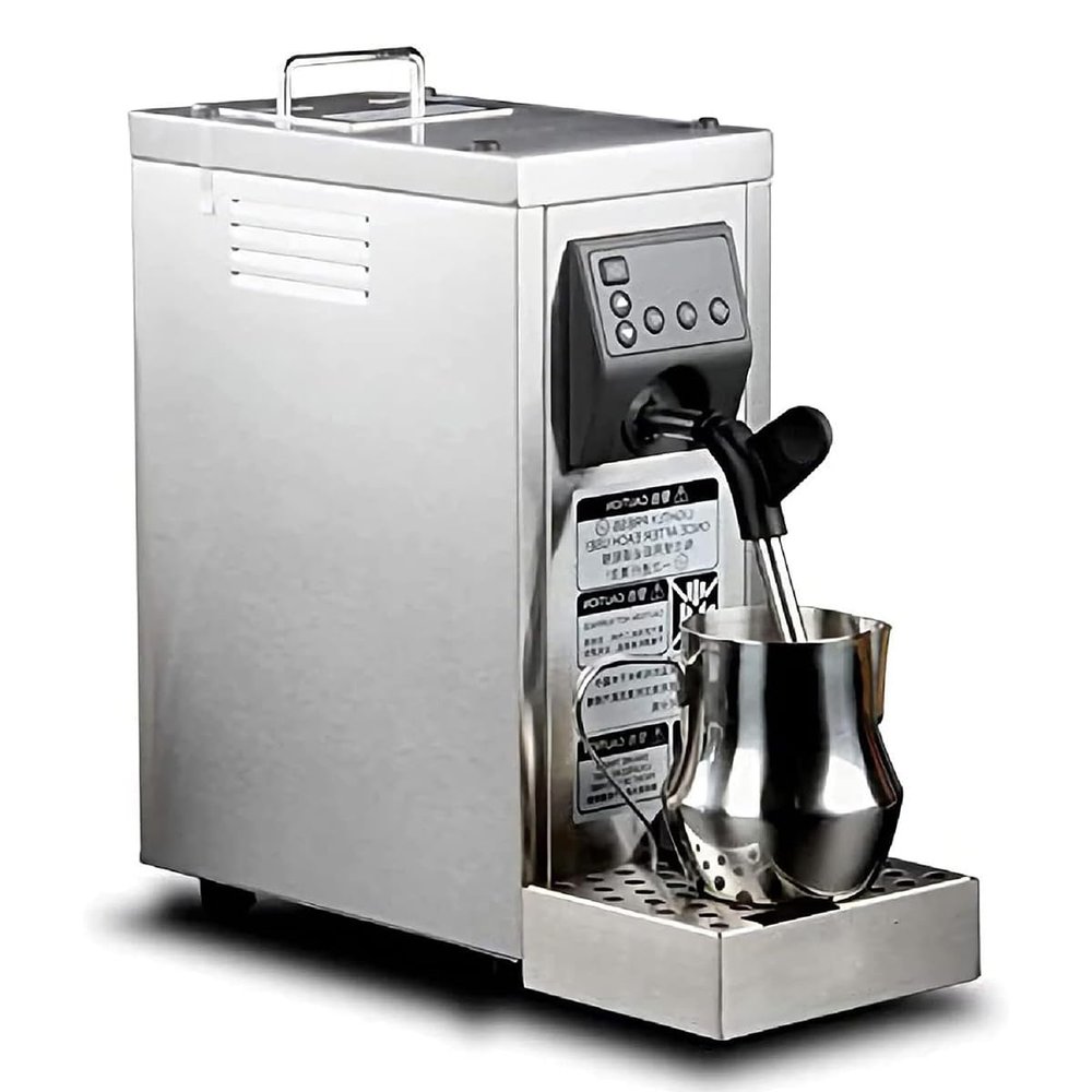 1450W Automatic Milk Frother, Commercial Stainless Steel Coffee Frothing Machine with Memory Function, 40C-90C/104 F-194F/, for Milk, Bubble Tea, Milk Tea