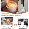 1450W Automatic Milk Frother, Commercial Stainless Steel Coffee Frothing Machine with Memory Function, 40C-90C/104 F-194F/, for Milk, Bubble Tea, Milk Tea view 3