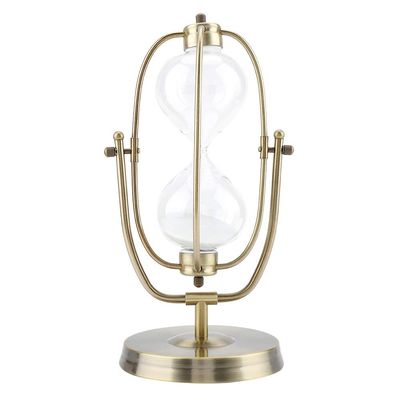 Sand Timer 30/60 Minute | Rotatable Glass Sand Clock with Solid Metal Base | Desktop Timer for Work/Cooking/Games | Home Office Decor Present