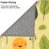 Drying Mat for Kitchen VVXBHGR Funny Little Grass Prints Ultra Absorbent, Reversible, and Stylish Kitchen Countertop Mat view 4