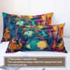 Retro Guitar Drum Set Duvet Cover Full Size - Music Theme Duvet Cover Set with Zipper Closure, Boys Room 3 Pieces Bedding Comforter Cover view 4