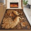 3x5 Regal Peacock Relief Area Rug - Opulent Beautiful Peacock Outdoor Rug for Porch, Area Rug Washable Non Slip for Bedroom Kitchen Living Room Entryway view 2