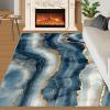 2x3 Modern Luxury Marble Rug - Stone Textured Marbling Doormat Outdoor Entrance, Abstract Dark Blue Marble Laundry Room Carpet Non Slip Accent Throw Rugs for Bathroom Kitchen Sink Front Door view 2