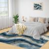 2x3 Modern Luxury Marble Rug - Stone Textured Marbling Doormat Outdoor Entrance, Abstract Dark Blue Marble Laundry Room Carpet Non Slip Accent Throw Rugs for Bathroom Kitchen Sink Front Door view 4