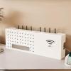 ZIGTUEI Wall Mount WiFi Router Box, Multimedia Concealment Cabinet, WiFi Router Storage Cabinet, Cable Management Organizer, for Living Room, Office, Bedroom(White,60x20cm/23.6x7.9in) view 1