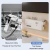 ZIGTUEI Wall Mount WiFi Router Box, Multimedia Concealment Cabinet, WiFi Router Storage Cabinet, Cable Management Organizer, for Living Room, Office, Bedroom(White,60x20cm/23.6x7.9in) view 2