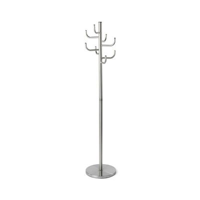 SLMslmsh-5188 Standing Coat Stand Coat Racks with 8 Hooks and Weighted Base Stainless Steel Hanger Stand for Coats, Scarves, Handbags Coat Rack