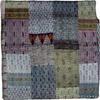 Arprani Indian Patchwork Kantha Quilt Throw Handmade Silk Sari patola Blankets Queen Size for Summer Lightweight Boho Silk Blanket King Size Bedding Set view 2