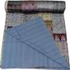 Arprani Indian Patchwork Kantha Quilt Throw Handmade Silk Sari patola Blankets Queen Size for Summer Lightweight Boho Silk Blanket King Size Bedding Set view 4