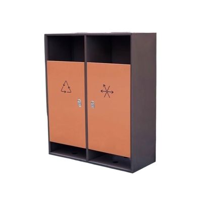 CFGH6FDF Outdoor Outdoor Double Box Rubbish Bin Metal Garbage Can for Hotel Lobby Street Public Places Outside Bin