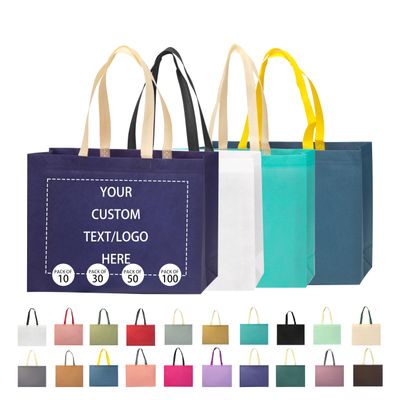 Azulavina Custom Tote Bags 10/30/50/100 Pack - Shopping,Parties,Store,Advertisem - Promotional Items With Your Logo (50 Pcs Customized Bags, Custom Clash of Color (Horizontal))