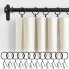 60Pcs Metal Curtain Rings with Eyelets with 60Pcs Curtain Drapery Pin Hooks for Window Door Shower Curtain, Black Curtain Rings with Pinch Pleat Curtain Hooks, 1.18"/30mm Internal Diameter view 1
