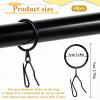 60Pcs Metal Curtain Rings with Eyelets with 60Pcs Curtain Drapery Pin Hooks for Window Door Shower Curtain, Black Curtain Rings with Pinch Pleat Curtain Hooks, 1.18"/30mm Internal Diameter view 2