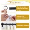 60Pcs Metal Curtain Rings with Eyelets with 60Pcs Curtain Drapery Pin Hooks for Window Door Shower Curtain, Black Curtain Rings with Pinch Pleat Curtain Hooks, 1.18"/30mm Internal Diameter view 3