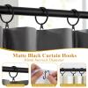 60Pcs Metal Curtain Rings with Eyelets with 60Pcs Curtain Drapery Pin Hooks for Window Door Shower Curtain, Black Curtain Rings with Pinch Pleat Curtain Hooks, 1.18"/30mm Internal Diameter view 4