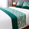 HSTANGKY Hotel Bed Runner Bedding Scarves Modern Floral Bed End Towel Soft Bedspread Scarf Protection Bedroom Decoration for Twin Queen King Size Bed-Green||Only 2 Pillowcase 50X50cm view 1