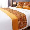 HSTANGKY Hotel Bed Runner Bedding Scarves Modern Floral Bed End Towel Soft Bedspread Scarf Protection Bedroom Decoration for Twin Queen King Size Bed-Green||Only 2 Pillowcase 50X50cm view 4