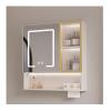 YPIOUREN Medicine Cabinet with Time Display, Bathroom Mirror Cabinet Wall MountedModern Bathroom Wall Cabinet with Defog, Large Makeup Mirror Cabinetfor Bathroom Laundry(Brown,60cm/23.6in) view 1