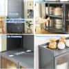 FKTHYO 5-Tier Bamboo Kitchen Storage Cabinet, Bakers Rack with Microwave Cart & Shelves, Space-Saving Kitchen Organizer,77cm/31in view 3