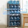 FKTHYO 5-Tier Bamboo Kitchen Storage Cabinet, Bakers Rack with Microwave Cart & Shelves, Space-Saving Kitchen Organizer,77cm/31in view 4