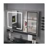 YPIOUREN Bathroom Medicine Cabinet with Mirror,Bathroom Medicine CabinetBathroom Mirror with StorageSolid Wood Multi-Layer Board,Large Makeup Mirror Cabinet,Time Display(Gray,90cm/35.4in) view 1