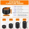 Furniture Risers Bed Risers Heavy Duty 1 inch, 2 inch, 3 inch, 4 inch Round Adjustable Bed Lifts Riser for Desk Legs Table Couch Sofa Chair Refrigerator Washing Machine (1 Inch, Black, 12 Pack) view 2