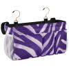 CuwrYet Bedside Caddy Metal Frame Hanging Organizer Bunk Bed Dorm Accessories Hook And Loop Storage Bag Large Pockets Purple Zebra Print view 2