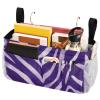 CuwrYet Bedside Caddy Metal Frame Hanging Organizer Bunk Bed Dorm Accessories Hook And Loop Storage Bag Large Pockets Purple Zebra Print view 3