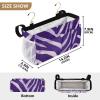 CuwrYet Bedside Caddy Metal Frame Hanging Organizer Bunk Bed Dorm Accessories Hook And Loop Storage Bag Large Pockets Purple Zebra Print view 4