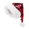 Starsouce Glittering Sequin Santa Hat Plush Christmas Hat with Sparkling Sequins Holiday Xmas Party Headwear for New Year view 3