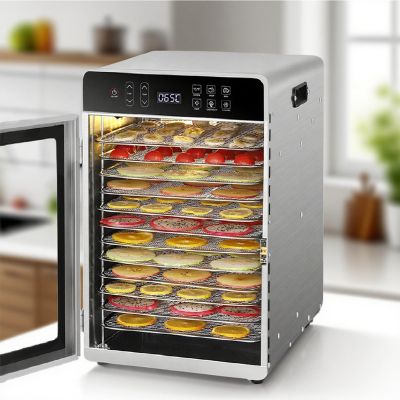 XEEAOFE Food Dehydrator Machine - Digital Control, 12-Tray, Food Drier, Time & Temperature Control, Stainless Steel Dehydrater for Fruit Herb Meat Beef Dehydration 220V