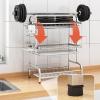 304 Stainless Steel Dish Rack, Kitchen Shelf Storage, Tableware & Chopsticks Holder with Drain Tray, Rustproof Kitchen Counter Organizer(Red) view 3