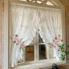 2Pcs Artificial Flower Curtain Tiebacks,Elegant Curtain Holdbacks,Magnetic Adjustable Rose Floral Tie Backs for Home Office Wedding Bedroom Decor (Ropes Pink) view 2